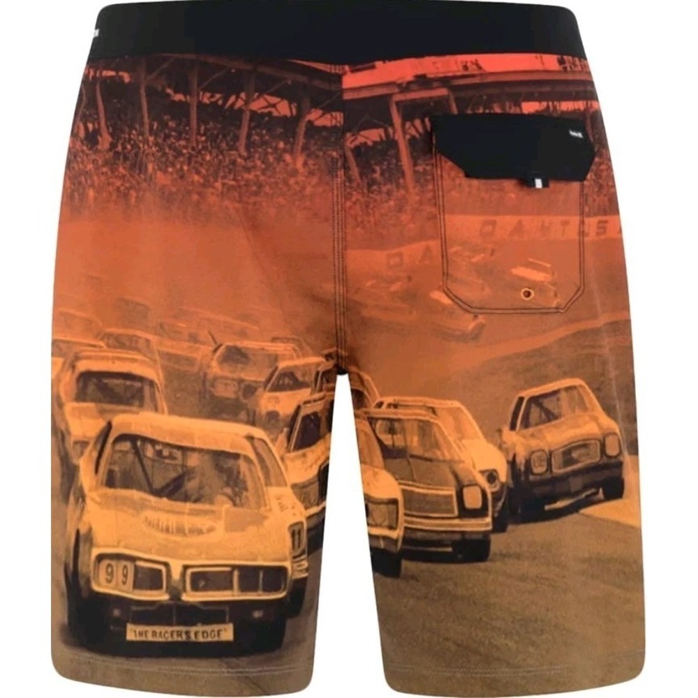 Hurley Phantom NASCAR Finishline Eco Board Shorts Mens 31‎ Racecar Graphic New - Picture 14 of 14